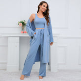 -Piece Loungewear Set with Cardigan – Comfortable & Stylish - NOIRPYJAMA